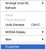 Select Properties from the Menu