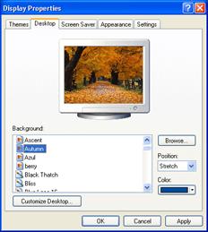 Select the Desktop Tab